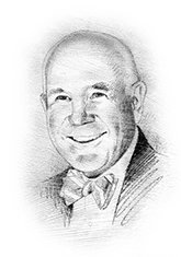 Line portrait of David E. Ritchie